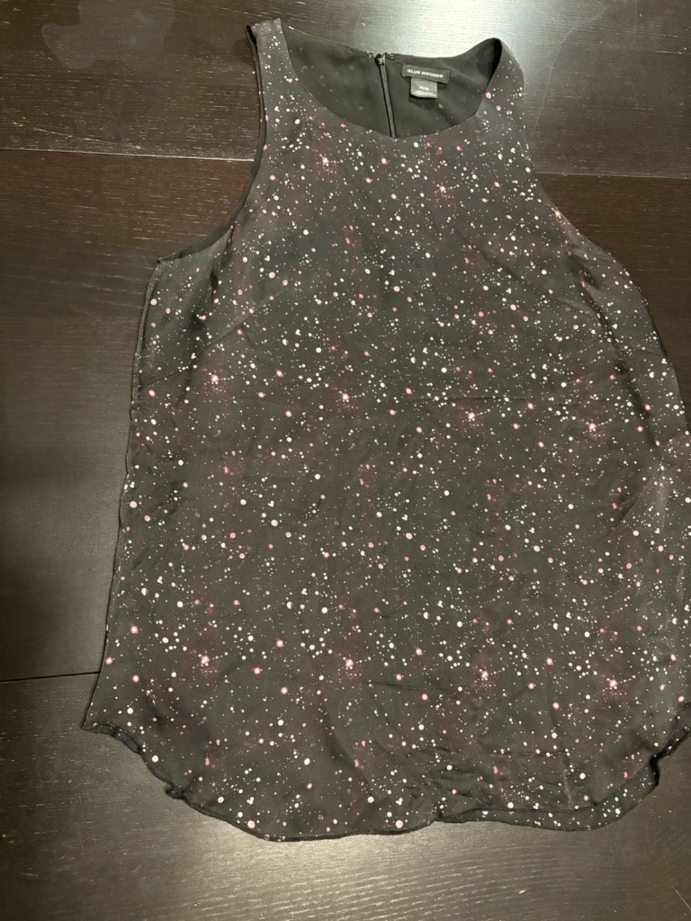 Club Monaco Black Sleeveless Starfield Print Camisole